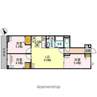 東京都中野区松が丘2丁目【アパート】の間取り