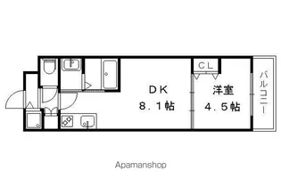 アドバンス京都北大路レフィナード【506号室】の間取り