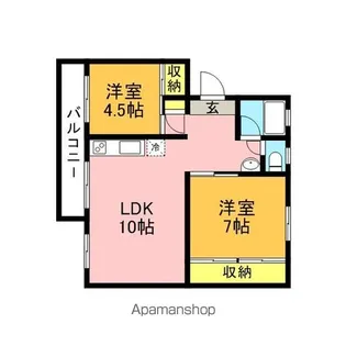 クレアールライフ文字山【2階】の間取り