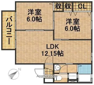 グリシーナA【2階】の間取り