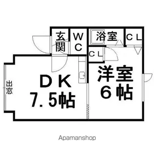 ハートフル常盤【1階】の間取り