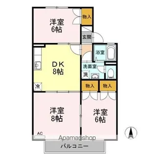 クラスターテラス B【2階】の間取り