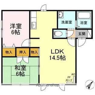 ハイセレール沖館【2階】の間取り