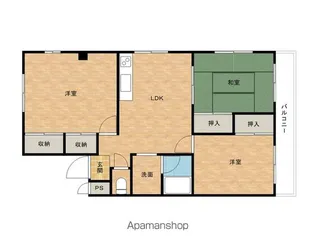 ロイヤルコーポ和泉鳥取【301号室】の間取り