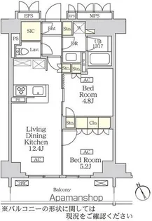 リーフシティ市川 ザ・レジデンス【8階】の間取り