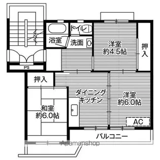 ビレッジハウス黒須野1号棟【505号室】の間取り