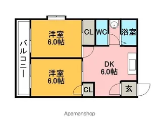 オーシャンハイツ広川【301号室】の間取り