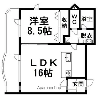 パセオさいわい【5階】の間取り