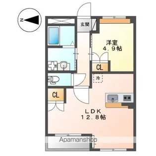 クレール デュイル(Clair Dieu Ile)【1階】の間取り