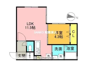 LA・y’s(ラ・ワイズ)【4階】の間取り