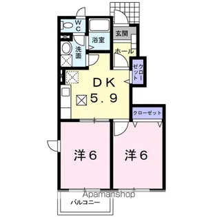 ヴィラージュK A【1階】の間取り
