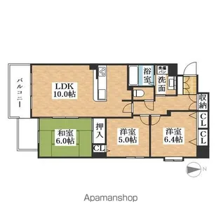 シャトー師勝Ⅲ【405号室】の間取り