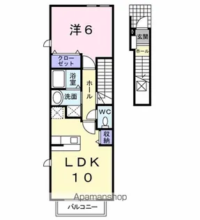 東京都武蔵村山市残堀5丁目【アパート】の間取り
