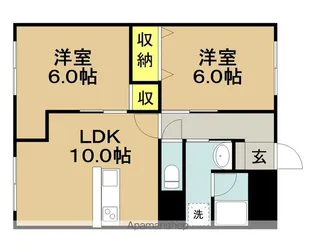 雁ヶ音コーポ【510号室】の間取り