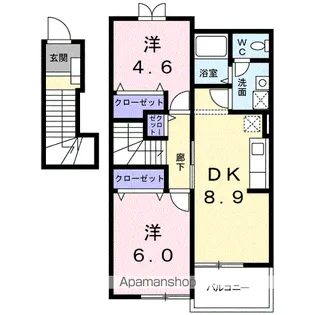 ムーラン ルージュⅡ【2階】の間取り