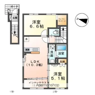 ベルスーズ【2階】の間取り