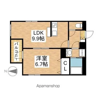 愛知県名古屋市中区千代田2丁目【マンション】の間取り