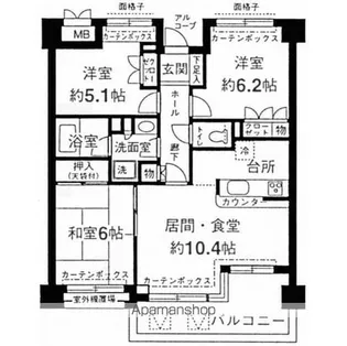 パティオス10番街【5階】の間取り