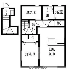 TX前沢 B【2階】の間取り