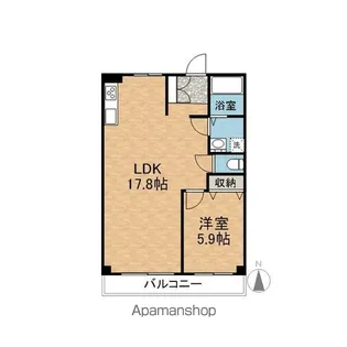 メゾンソレイユ【202号室】の間取り