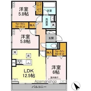 D-avance今本町A【1階】の間取り