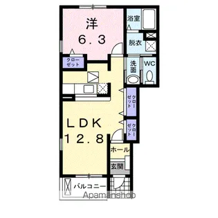 ベルネージュ・Y【1階】の間取り