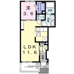 エレガント郡山【1階】の間取り