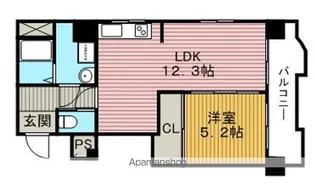 第8千里ハイツ【4階】の間取り