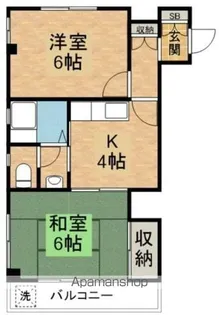 平岩第二コーポ【202号室】の間取り