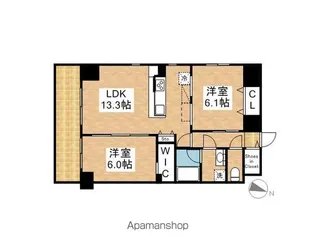 レジーナ鶴舞【13階】の間取り