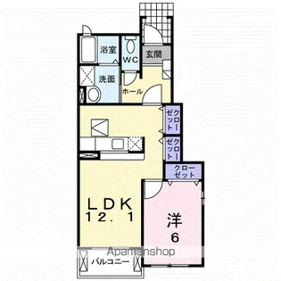 アルモニーフェンテ C【1階】の間取り