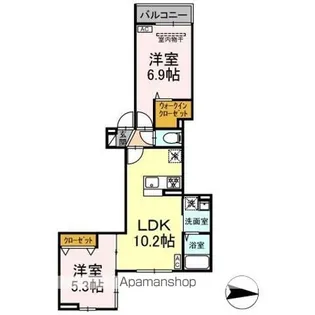 アンソレイエII【3階】の間取り