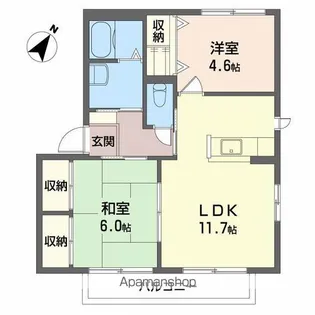 コーポ十六番浜 5【2階】の間取り