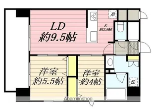 ブランシエスタ千早RJR【6階】の間取り