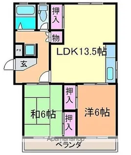 ラクシャリー春ヶ丘【201号室】の間取り