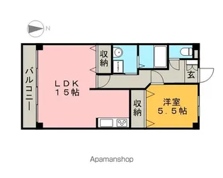 ラ,メゾンタナカB【1階】の間取り