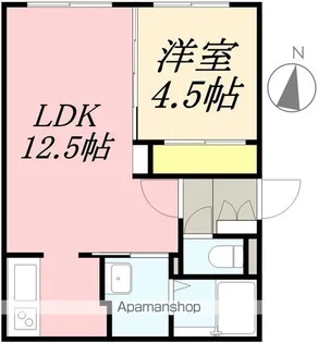 KULTA北13条東Ⅰ【405号室】の間取り