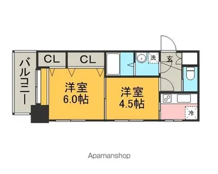 福岡県福岡市中央区荒戸2丁目【マンション】の間取り