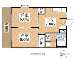 コーポラスなつめ【1階】の間取り