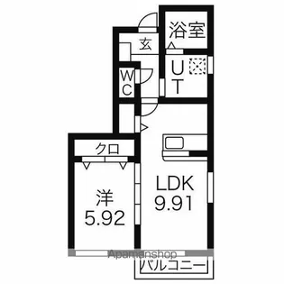 ビレッジ日蔭N【1階】の間取り