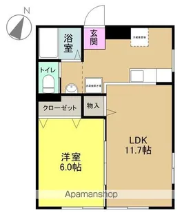 グリーンウッド【105号室】の間取り