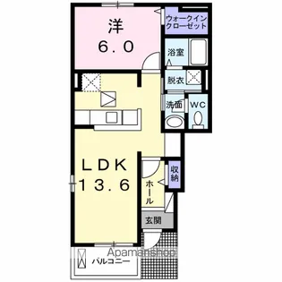 ボヌール ヤカクラ【1階】の間取り