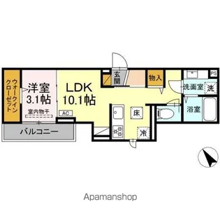 DーROOM南花園【1階】の間取り