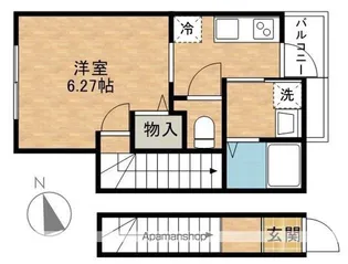 レフレール【202号室】の間取り