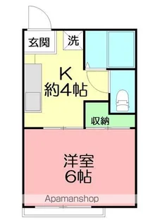 Kハウス浜町【202号室】の間取り