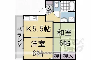 コーポ比恵【105号室】の間取り