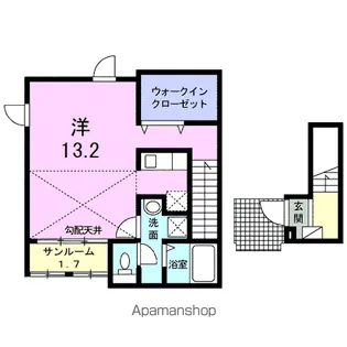 HILLーCITY 燕沢【2階】の間取り
