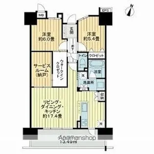 サーパス新潟駅南【12階】の間取り