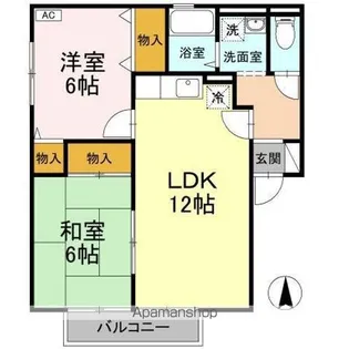 カンファタブル B棟【2階】の間取り