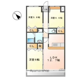リバーヒルズ・S【205号室】の間取り